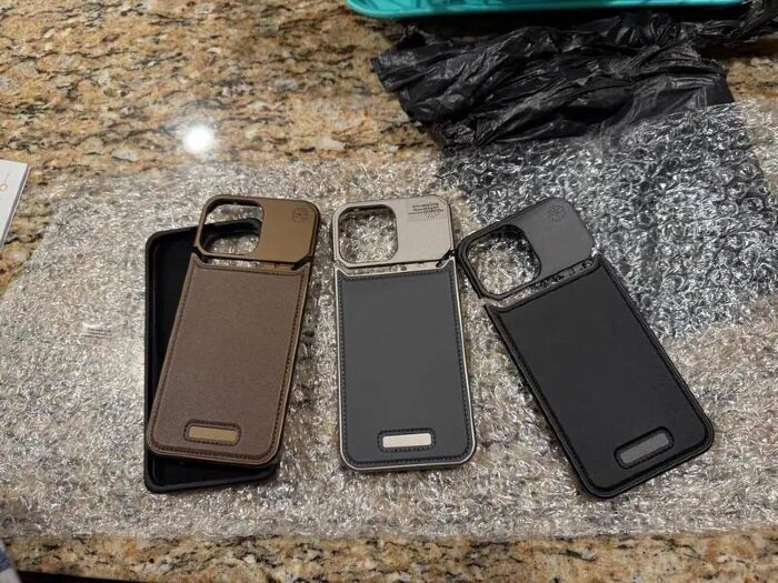 Чехол MOSBROS Leather phone case For IP 16 - Silver купить оптом купить оптом