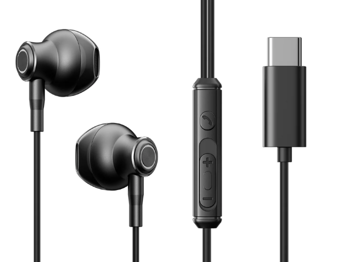 Проводные наушники JOYROOM JR-EC07 Type-C Half In-Ear Metal Earbuds Black купить оптом купить оптом