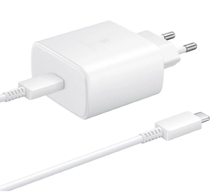 Samsung Original Power Adapter 45W PD Compact Design+Cable USB-C to USB-C (5A/1.8m)(EP-T4510) White купить оптом купить оптом