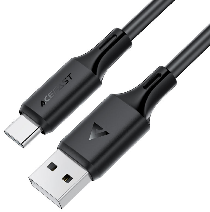 Кабель AceFast C17-04 USB-A to USB-C silicone charging data cable, Black купить оптом купить оптом