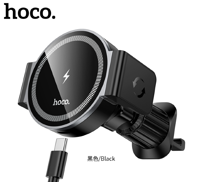 Автомобильный Держатель HOCO HW35 Power electric magnetic wireless fast charging car holder(air outlet) Black купить оптом купить оптом