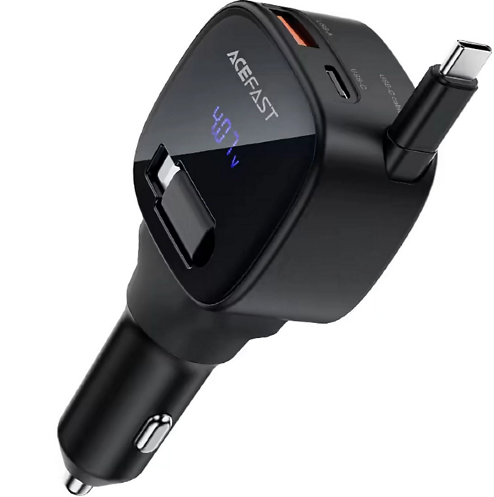 Автомобильное зарядное устройство ACEFAST B17 95W car charger with telescopic cable - Black купить оптом купить оптом
