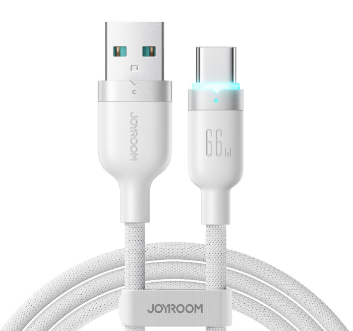 Кабель JoyRoom S-A63 StarWay Series 66W Auto Power-Off Fast Charging Data Cable (USB-A to Type-C) 1.2m – White купить оптом купить оптом
