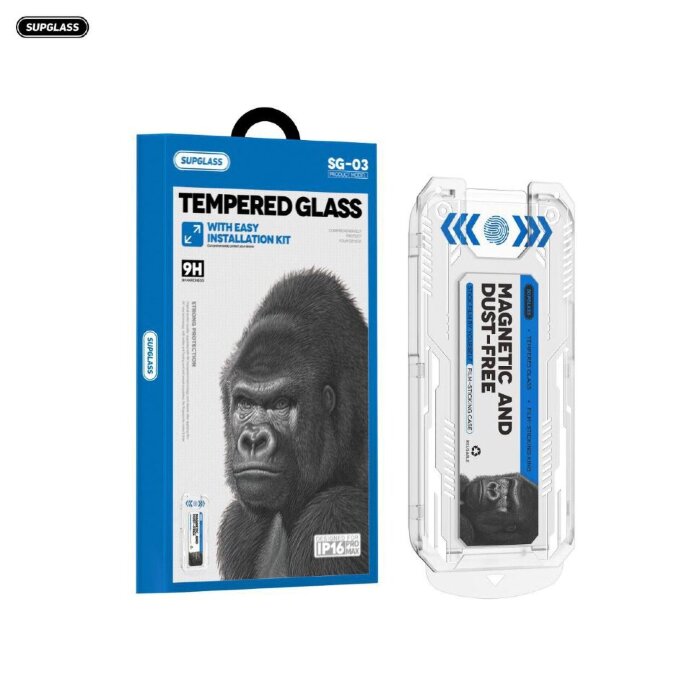 Защитное стекло Supglass  SG-03  Transparent  Glass with Easy Installation Kit For IP 16 Pro (6.3) купить оптом купить оптом