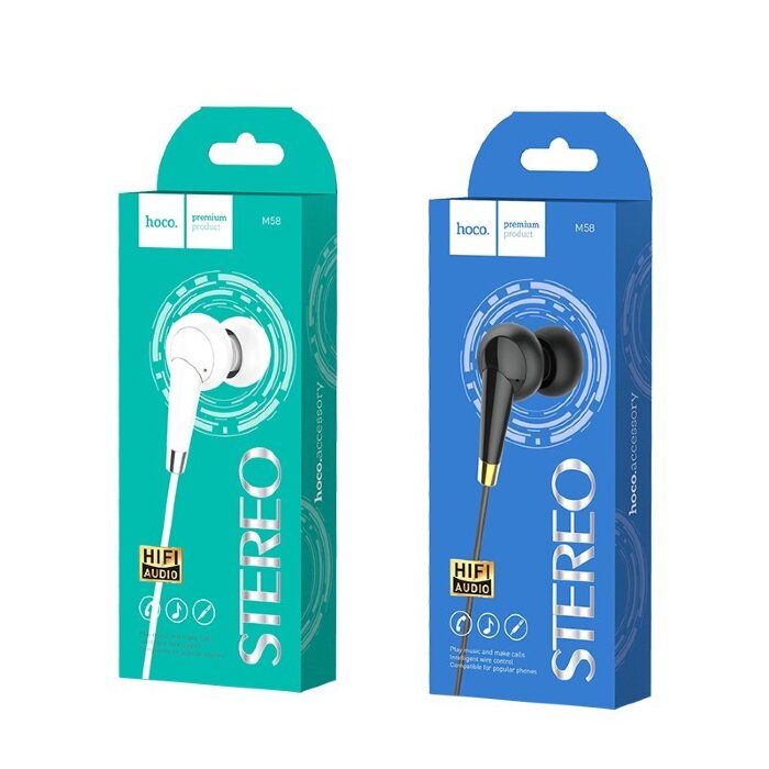 Наушники hoco M58 Amazing universal earphones with mic - Black купить оптом купить оптом
