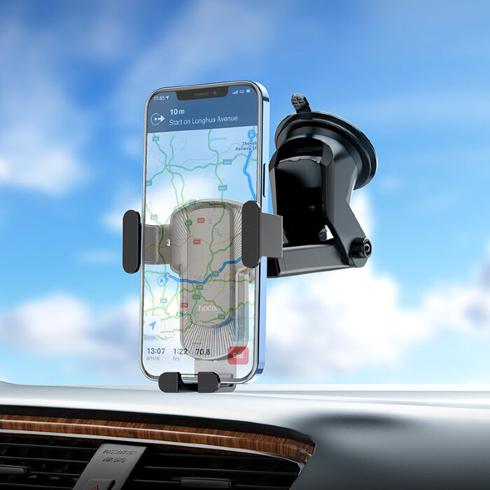 Автодержатель hoco CA104 vertical and horizontal telescopic gravity vehicle holder - Black купить оптом купить оптом