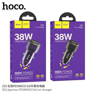 Автомобильное ЗУ HOCO Z52 spacious PD38W (1C1A ) car charger transparent - Черный купить оптом купить оптом