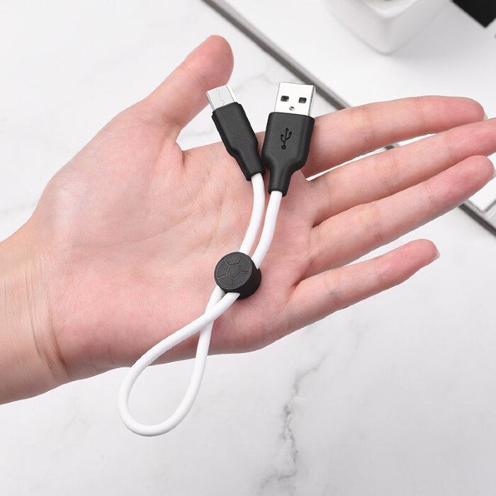 Кабель Hoco X21 Plus Silicone charging cable for Micro(L=0.25M) - Black, White купить оптом купить оптом