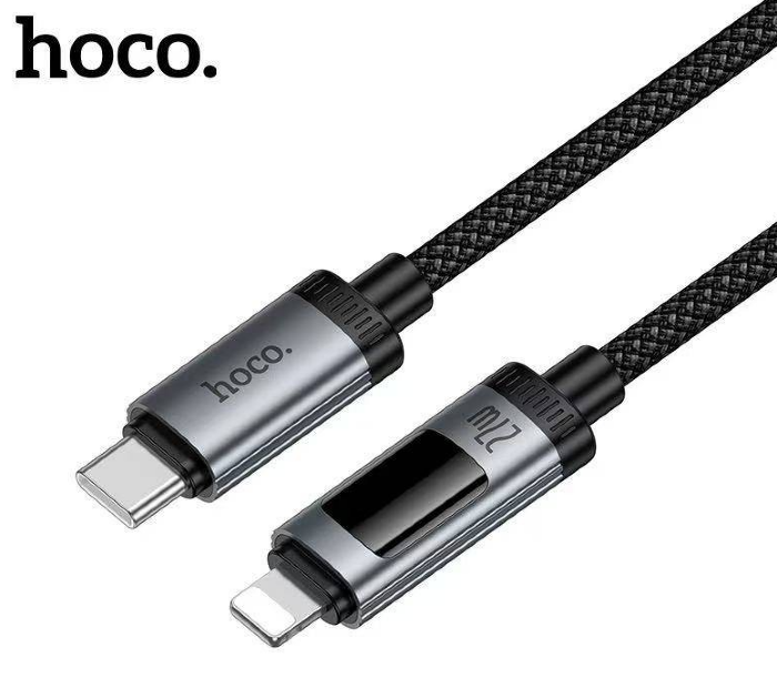 Кабель HOCO U148 Lord PD27W digital display charging data cable IP Black купить оптом купить оптом