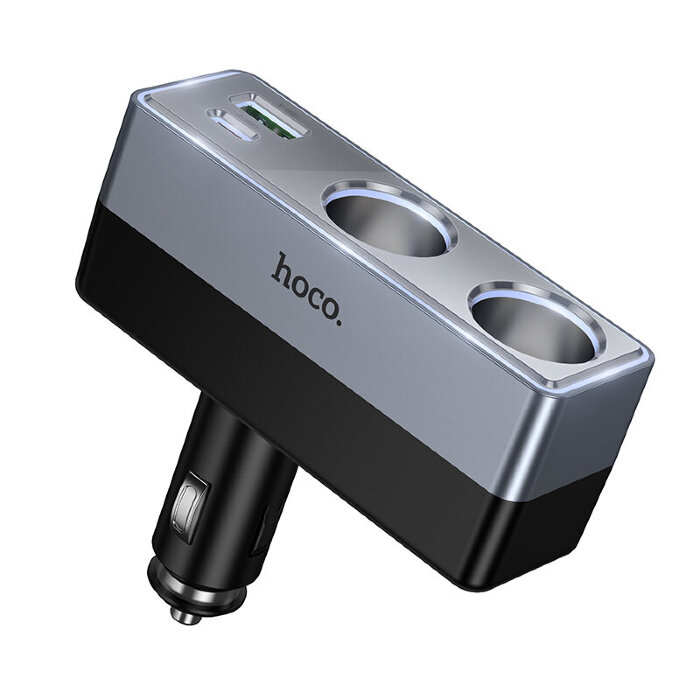 Автомобильное зарядное устройство HOCO Z65B Smart dual cigarette lighter(PD48W/1A1C) car charger - Black купить оптом купить оптом