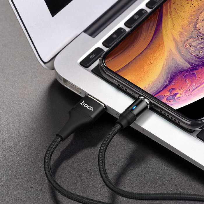 Кабель hoco U76 Magnetic charging cable Lightning - Black купить оптом купить оптом