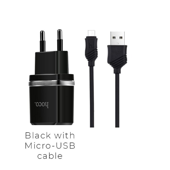 Зарядка hoco C12 Smart (Micro) - Черный купить оптом купить оптом