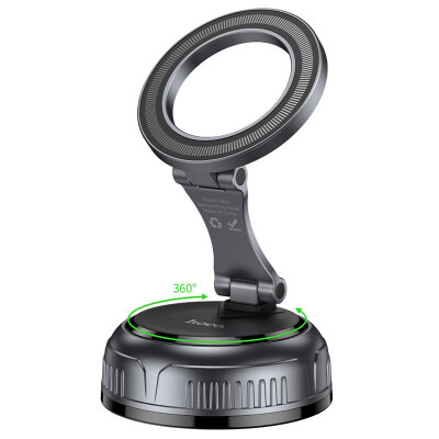 Автомобильный магнитный держатель HOCO H92 High vacuum suction cup magnetic holder(universal) - Black/gray
