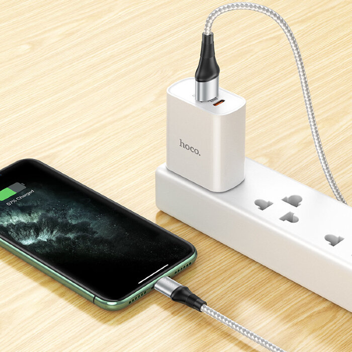 Кабель Hoco X50 Excellent charging data cable for iP - Gray купить оптом купить оптом