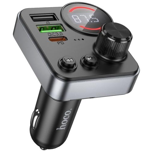 Трансмиттер HOCO E86 Alegria 48W dual port PD30W+QC3.0 car BT FM transmitter Black купить оптом купить оптом