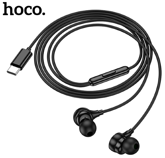 Наушники HOCO M116 Benevolent universal digital earphones with microphone(Type-c) Black купить оптом купить оптом