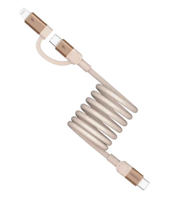 Кабель MOMAX Mag.Link 60W USB-C to USB-C & Lightning Magnetic cable(DL58L2) 1M - Desert Gold купить оптом купить оптом
