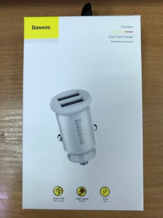 Автомобильное зарядное устройство Baseus Grain Car Charger (Dual USB 5V 3.1A) (CCALL-ML02) - Белый купить оптом купить оптом