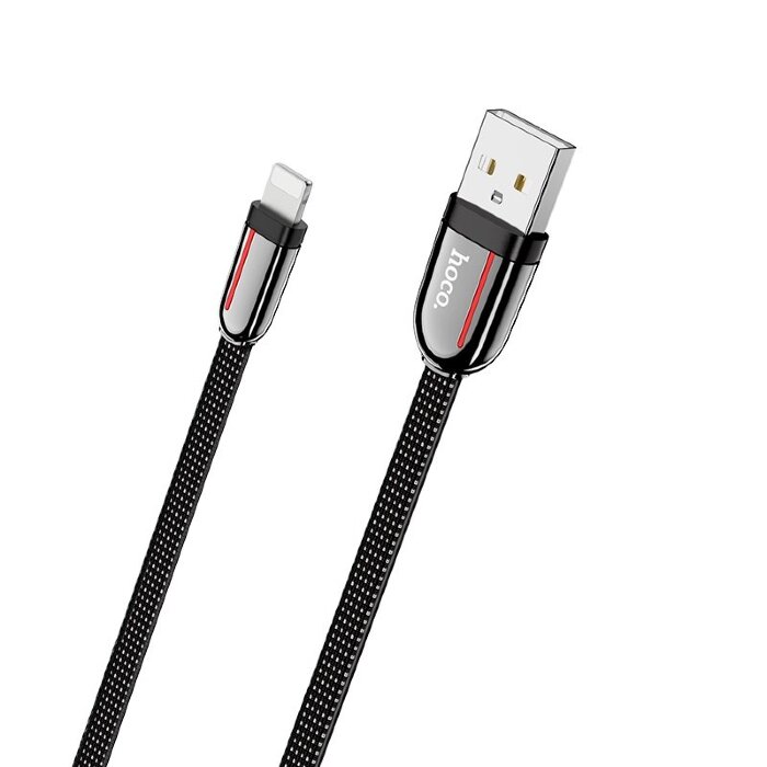 Кабель hoco U74 Grand charging data cable for Lightning - Black купить оптом купить оптом