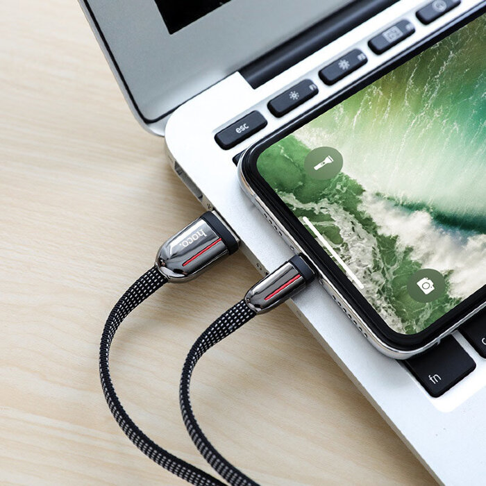 Кабель hoco U74 Grand charging data cable for Lightning - Black купить оптом купить оптом