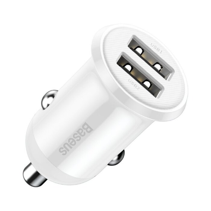 Автомобильное зарядное устройство Baseus Grain Pro Car Charger (Dual USB 4.8A ) (CCALLP-02) - White купить оптом купить оптом