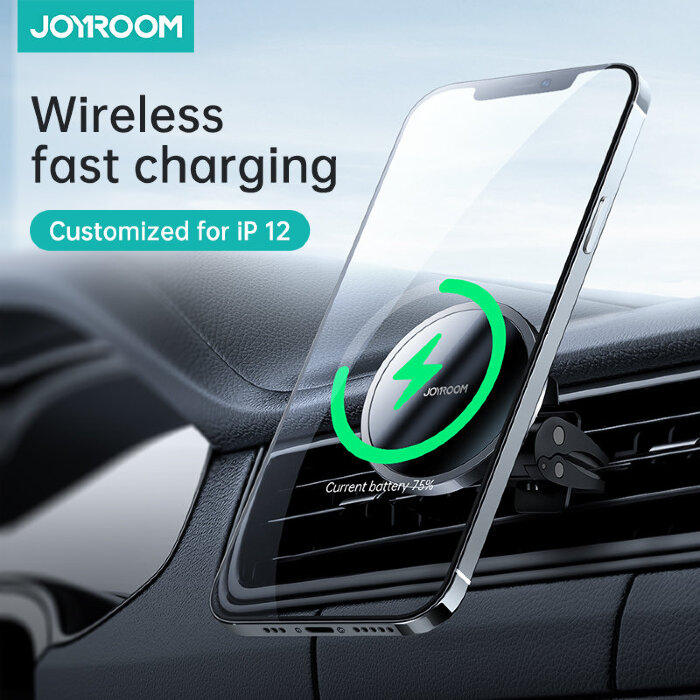 Автодержатель с беспроводной зарядкой Joyroom JR-ZS240 Magnetic wireless car charge holder - Black купить оптом купить оптом