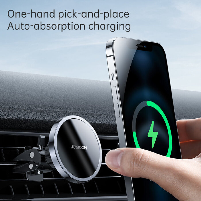 Автодержатель с беспроводной зарядкой Joyroom JR-ZS240 Magnetic wireless car charge holder - Black купить оптом купить оптом