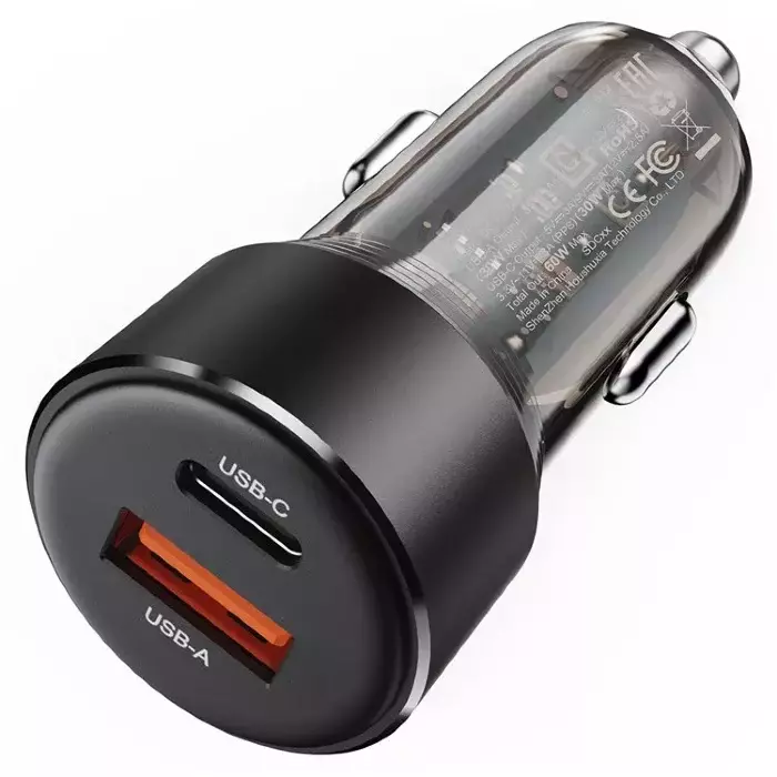 Автомобильная зарядка ACEFAST B12 60W (USB-A+USB-C) Dual Port Car Charger - Black купить оптом купить оптом