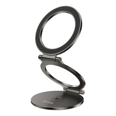 Магнитное кольцо-держатель HOCO H102 Whale magnetic ring holder(multi-scene) - Metal grey