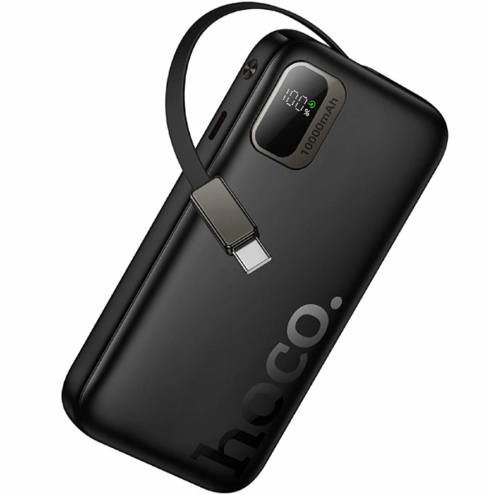 Внешний аккумулятор HOCO Q51 Key PD20W power bank with telescopic cable 10000mAh - Black купить оптом купить оптом