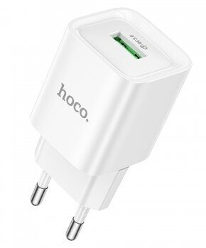 Сетевой адаптер HOCO C145A Charm Single Port QC3.0 Charger (EU) - White купить оптом купить оптом