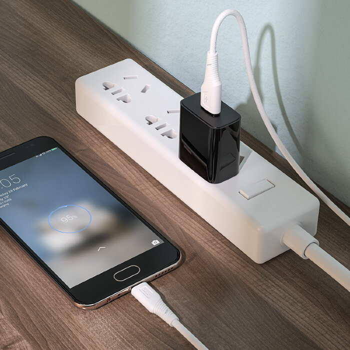 Кабель hoco X58 Airy silicone charging data cable for Micro - White купить оптом купить оптом