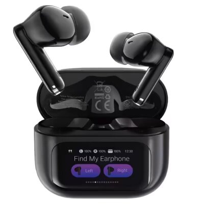 Беспроводные наушники ACEFAST W6 Smart screen active noise cancelling tru wireless earbuds - Black