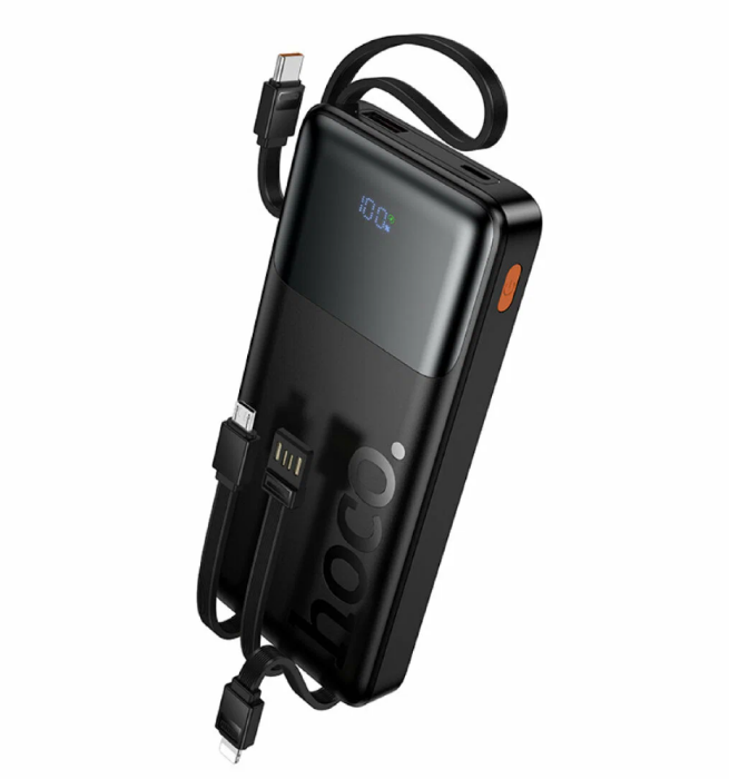 Внешний аккумулятор HOCO J156 Founder 22.5W+PD20W fully compatible power bank with four cables 10000mAh - Black купить оптом купить оптом