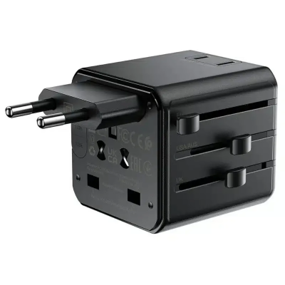 Сетевой адаптер ACEFAST Z11 global travel AC conversion adapter - Black