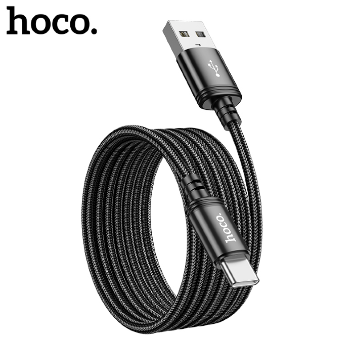 Кабель HOCO X89 Wind charging data cable Type-c (L=2M) (packaged) Black купить оптом купить оптом