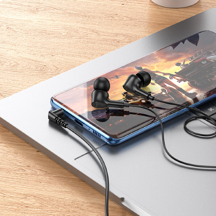 Наушники Hoco M102 Ingenious universal earphones with microphone - Black купить оптом купить оптом