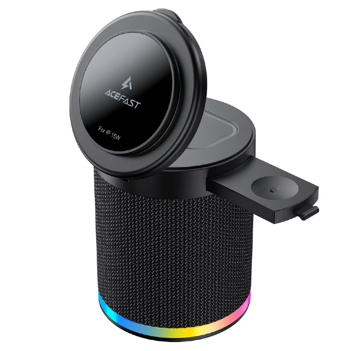 Колонка ACEFAST K16 Speaker with wireless charger - Black купить оптом купить оптом