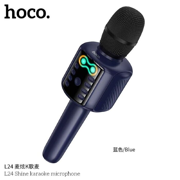 Микрофон HOCO L24 Shine karaoke microphone Blue купить оптом купить оптом