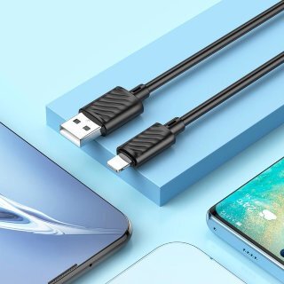 Кабель HOCO X88 gratified charging data cable for IP (packaged) - Black купить оптом купить оптом