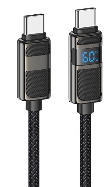 Кабель HOCO U137 5A Line charging data cable with display for Type-c - Black купить оптом купить оптом