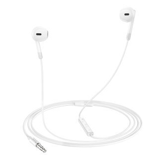 Наушники HOCO M109 pure joy wire control earphones with microphone - White купить оптом купить оптом