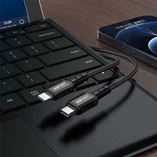 Кабель Acefast C1-01 Type-С to lighting aluminum alloy charging data cable - Black купить оптом купить оптом