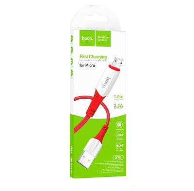 Кабель Hoco X70 Ferry charging data cable for Micro - Red