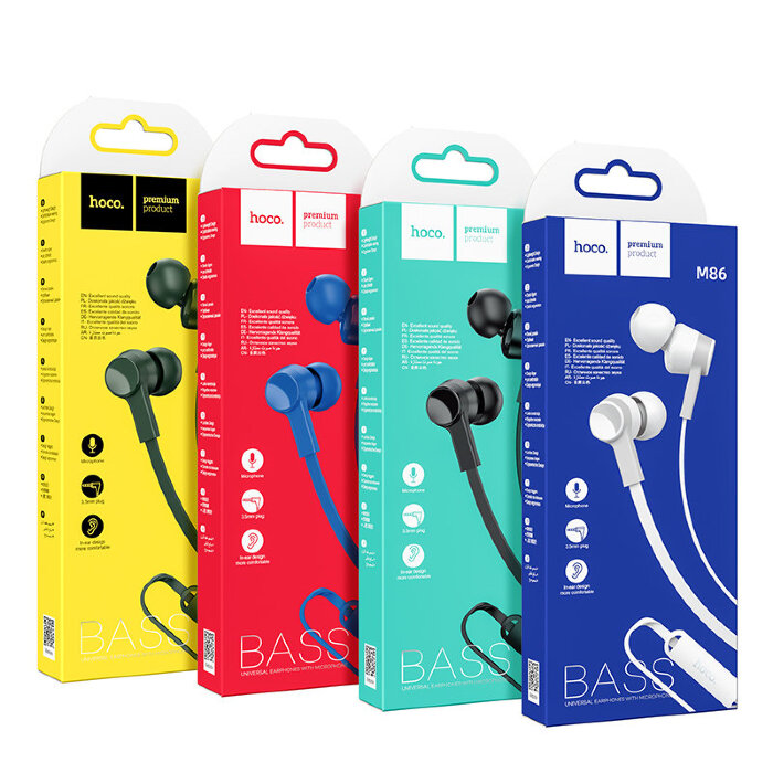 Наушники hoco M86 Oceanic universal earphones with mic - Black