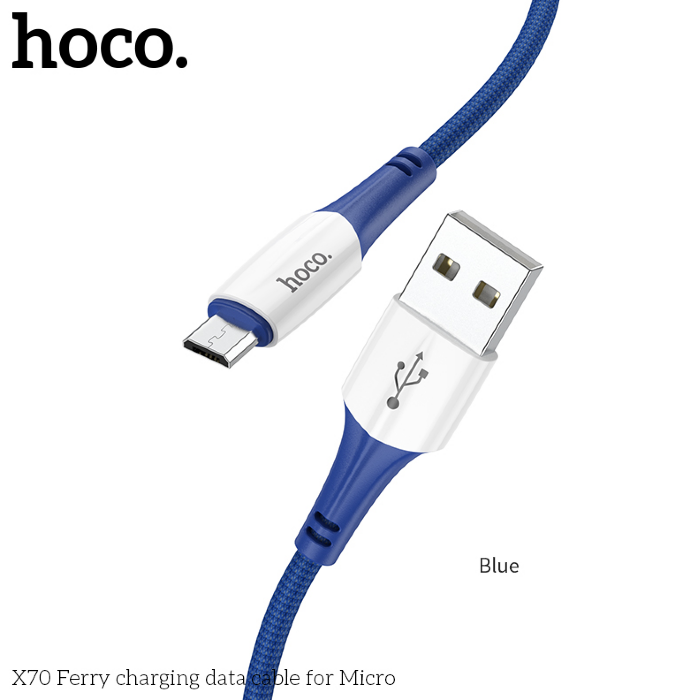 Кабель HOCO X70 Ferry charging data cable for Micro Blue купить оптом купить оптом