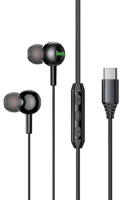 Беспроводные наушники HOCO M120 Gratified wire control digital earphones with microphone Type-c - Black купить оптом купить оптом