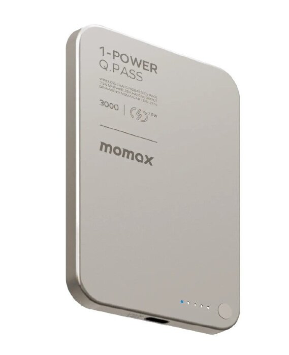 Внешний аккумулятор MOMAX 1-Power Q.Pass 3000mAh Magnetic wireless Battery Pack (IP115L) Titanium купить оптом купить оптом