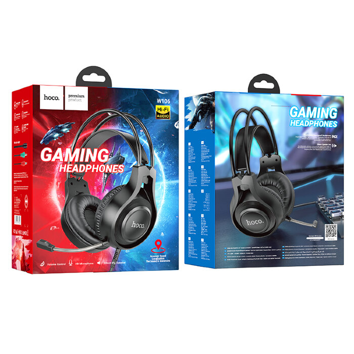 Наушники Hoco W106 Tiger gaming headset - Black купить оптом купить оптом