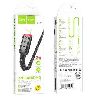 Кабель Hoco X59 victory charging data cable iphone (L=2M) - Black купить оптом купить оптом